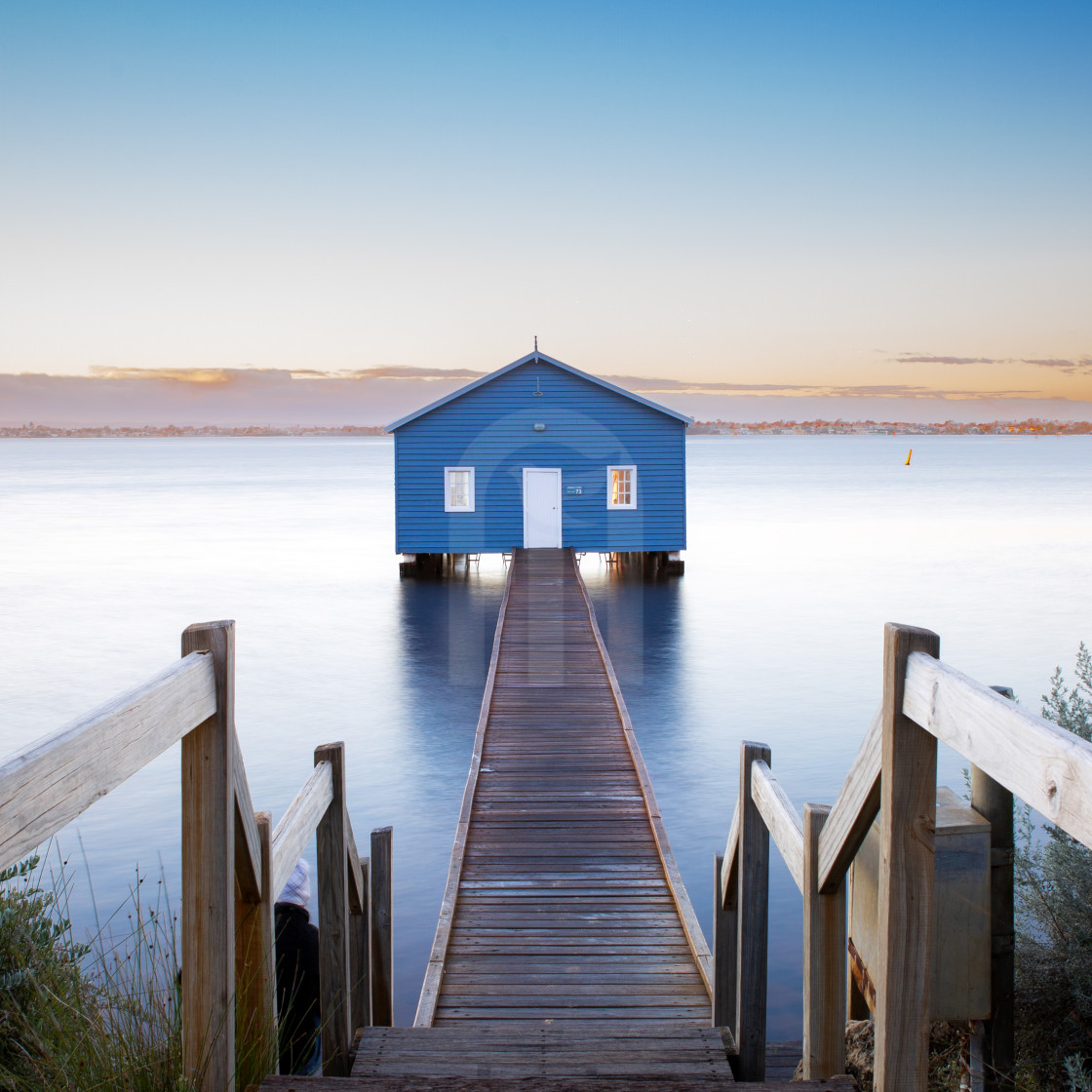 "Blue Boat Shed" stock image