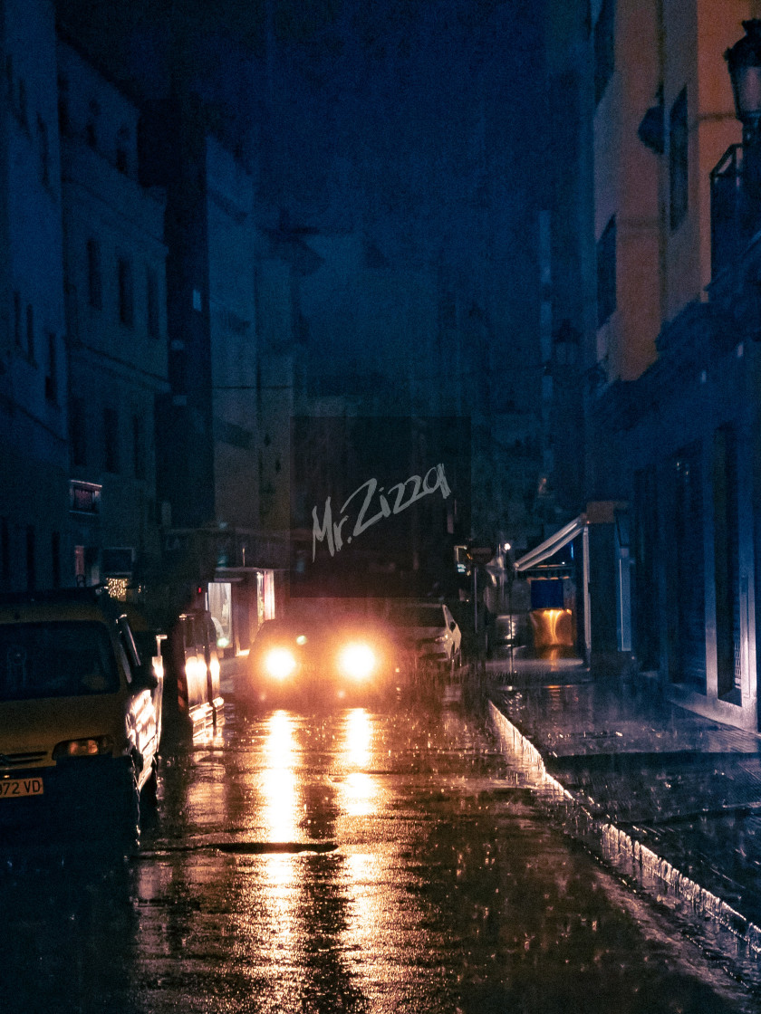 "Rainy night" stock image