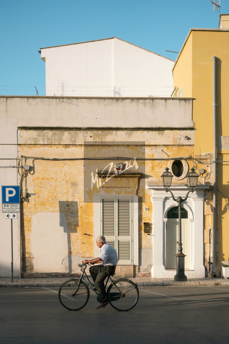 "Rider of the golden hour" stock image