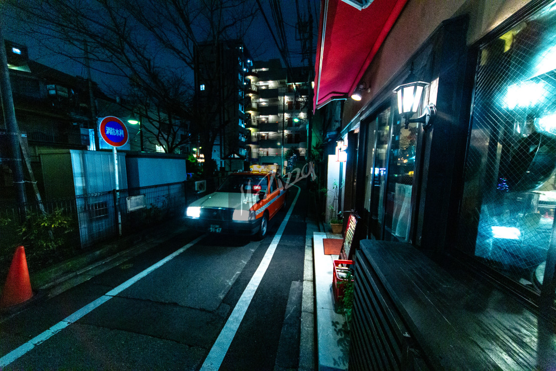 "A cab in Tokyo" stock image