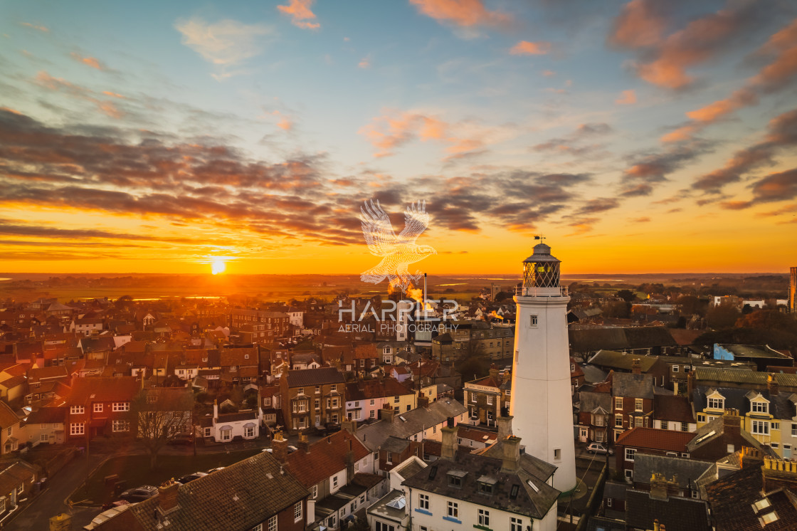 "Southwold Sunset" by Harrier Aerial Photography - £40.00 "Southwold Sunset" stock image