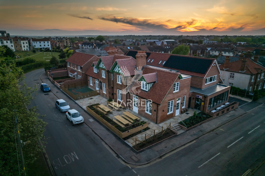 "Southwold Old Hospital at Sunset 2" by Harrier Aerial Photography - £30.00 "Southwold Old Hospital at Sunset 2" stock image