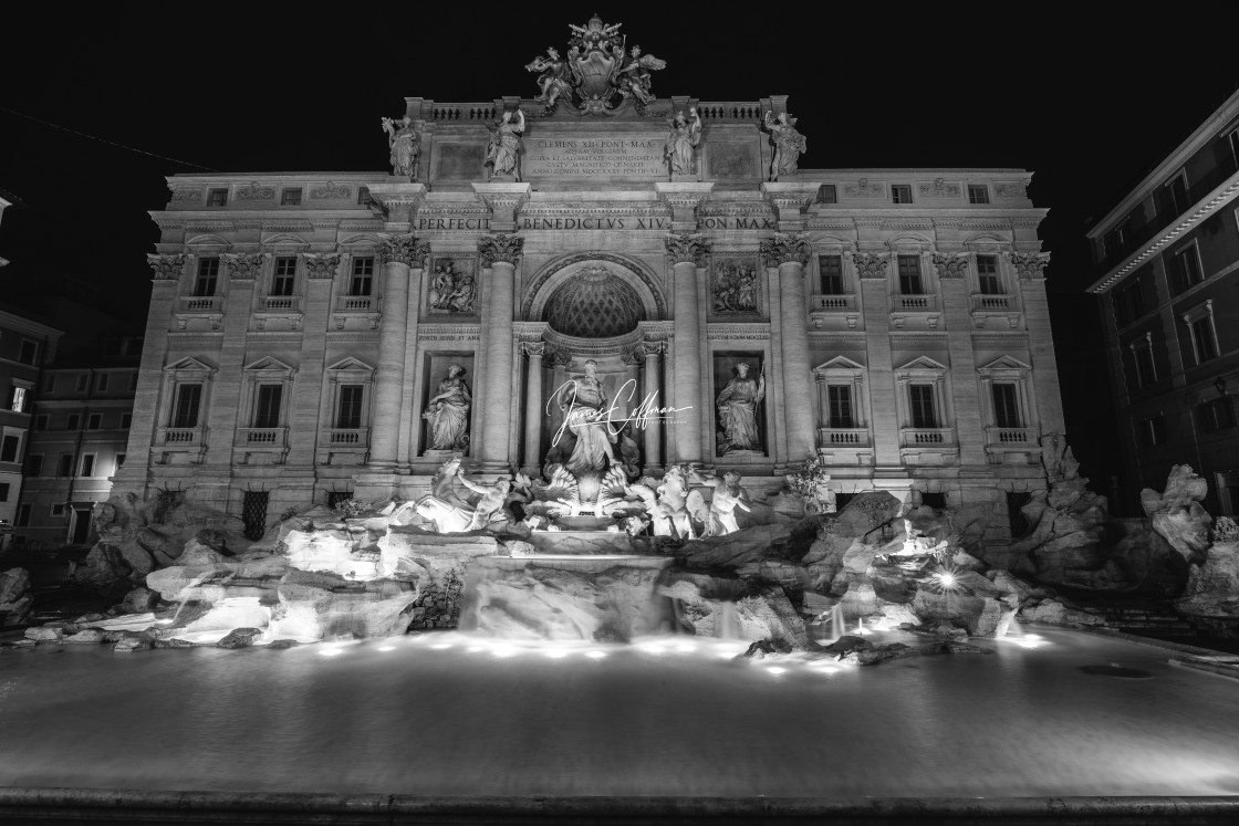 "Trevi Fountain at Night" stock image