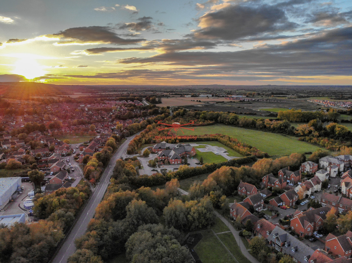 "Wantage Health Centre at sunset, October 20" stock image