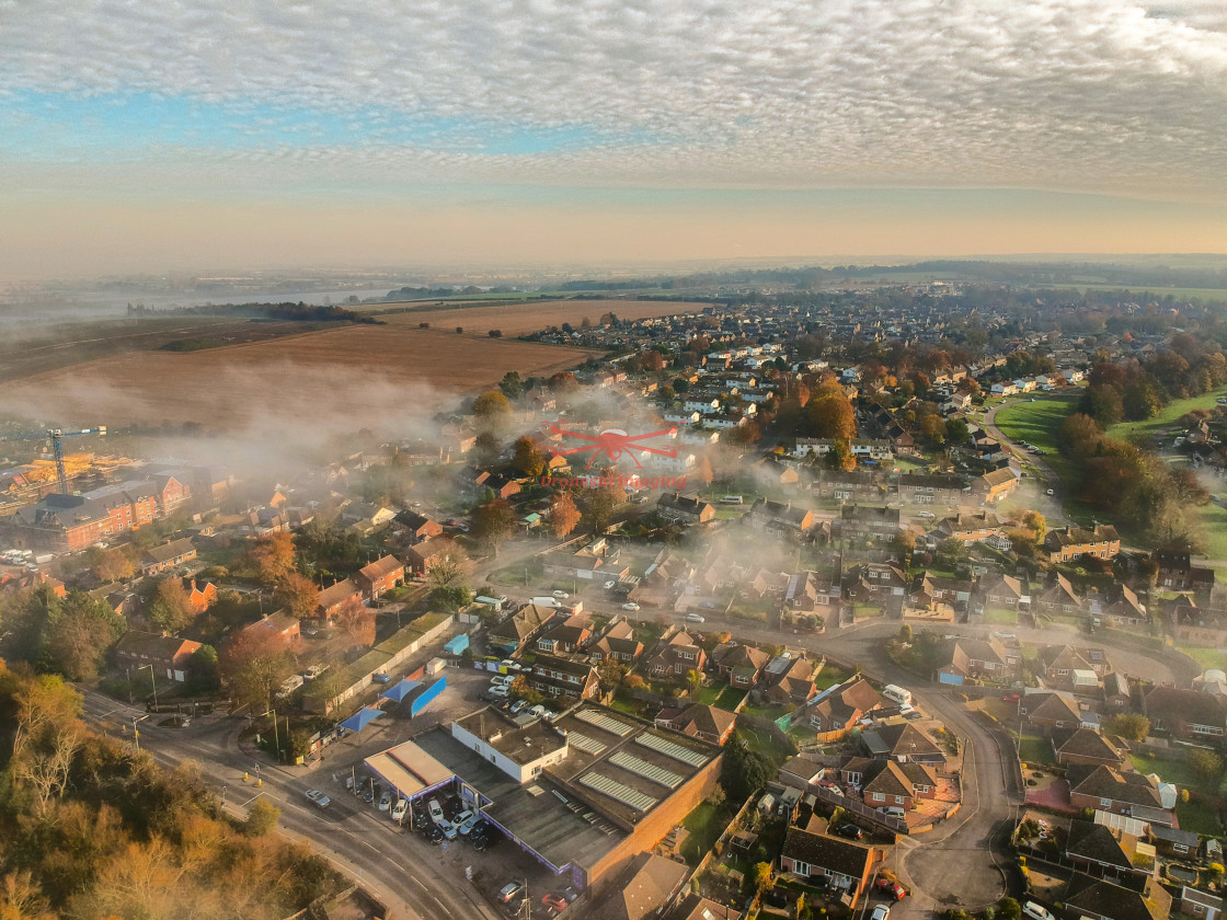 "Foggy November Morning over Wantage." stock image