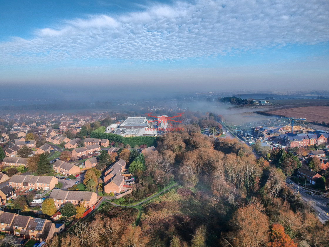 "Foggy November Morning over Wantage." stock image