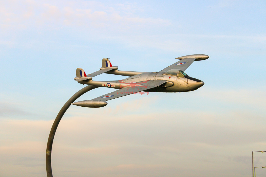 "Dehavalland Venom Monument, Wantage, Oxfordshire" stock image