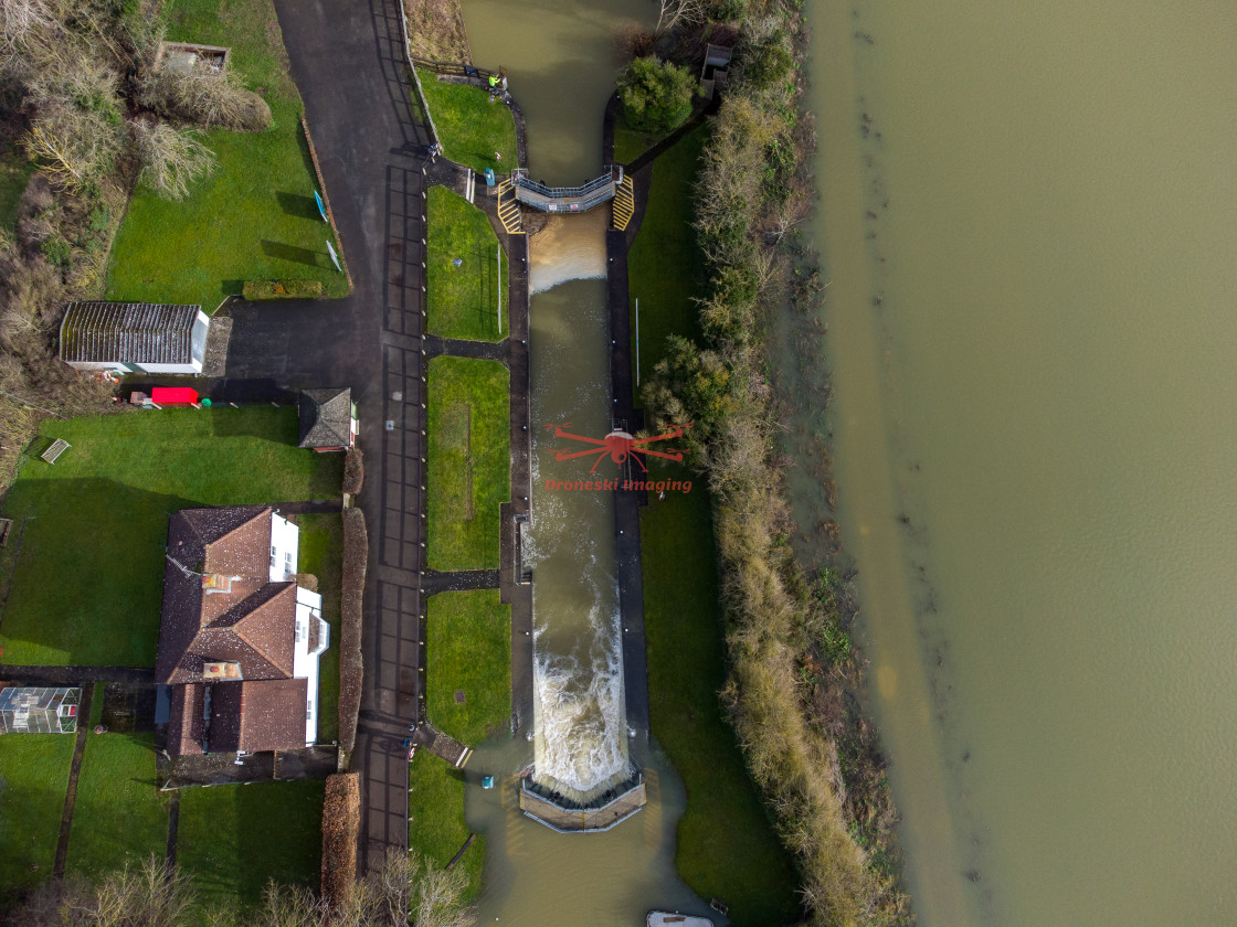 "Culham Lock in the Floods" stock image