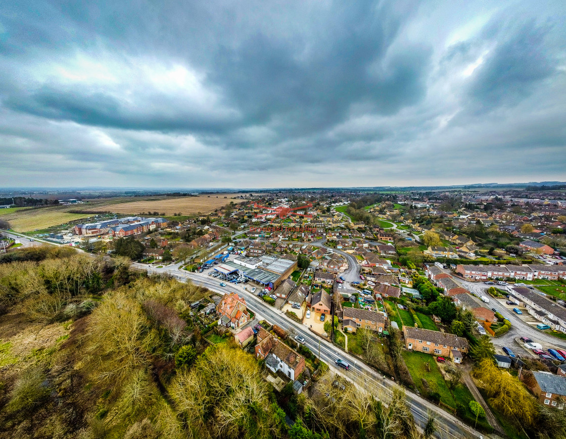 "Aerial view of Wantage, Oxfordshire February 2021" stock image