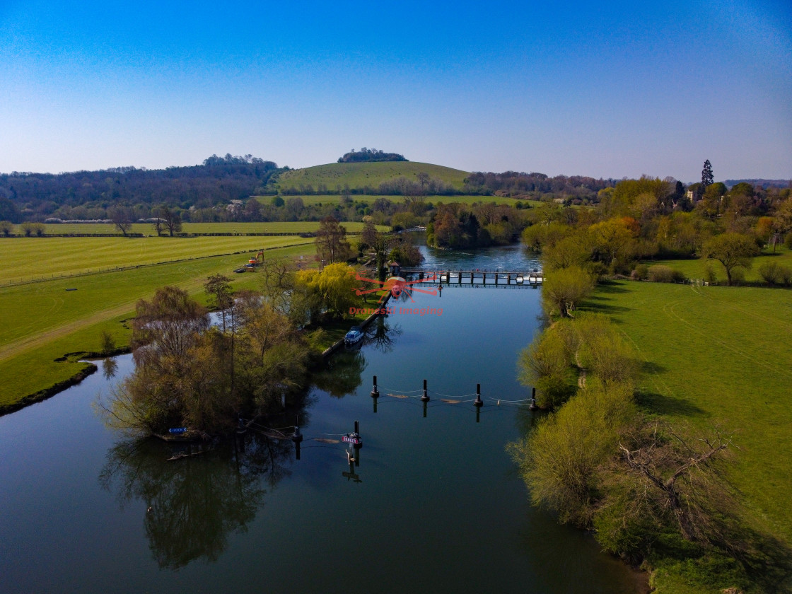 "Wittenham Lock near Wallingford, Oxfordshire" stock image