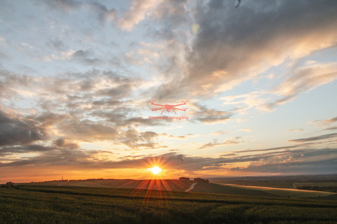 "Sunset over Oxfordshire, UK." stock image