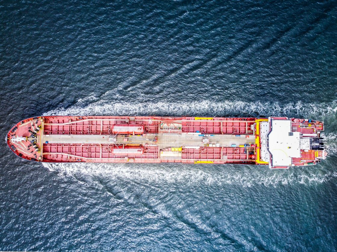 "Vessel sailing at sea" stock image