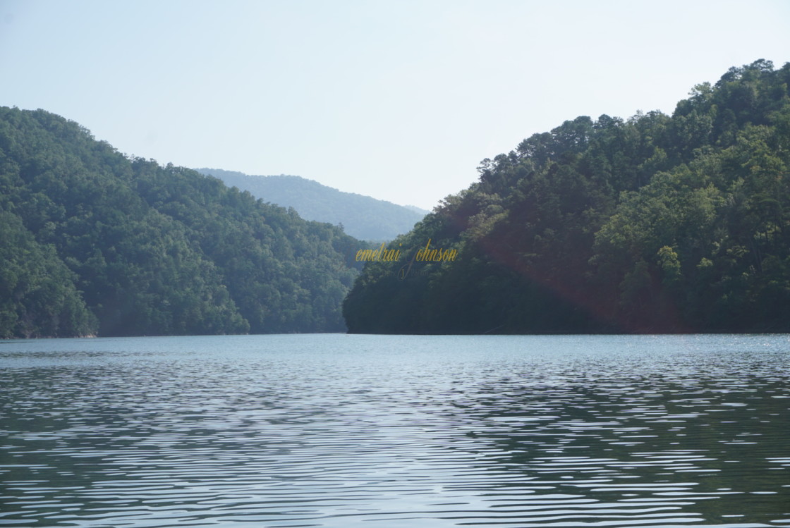 "Mountains Beyond The Water" stock image