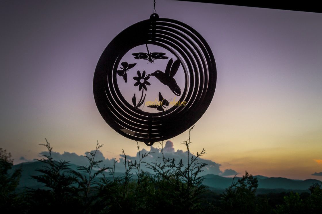 "Sunset Behind The Windchime" stock image