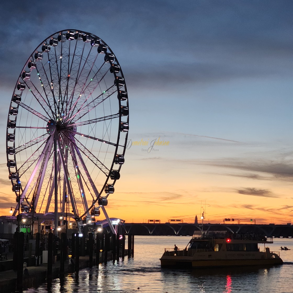 "Nighttime Fun at the Dock" stock image