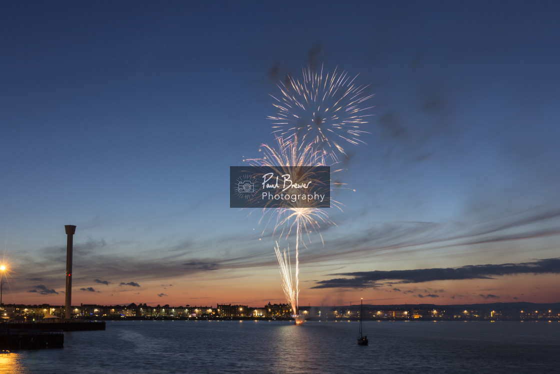 "Weymouth Fireworks" stock image