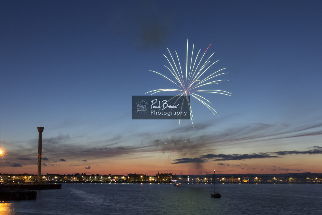 "Weymouth Fireworks" stock image