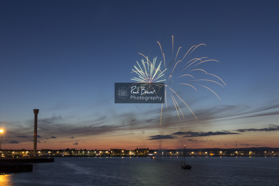 "Weymouth Fireworks" stock image