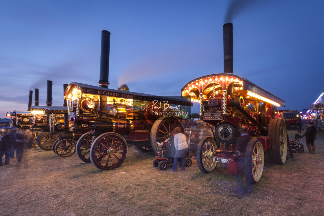 "Steam Line up at the Great Dorset Steam Fair" stock image