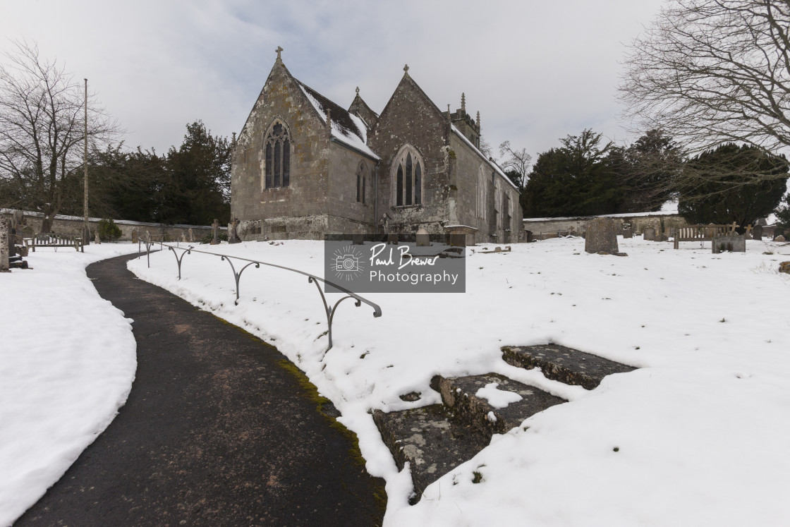 "St Marys Church Iwerne Courtney" stock image