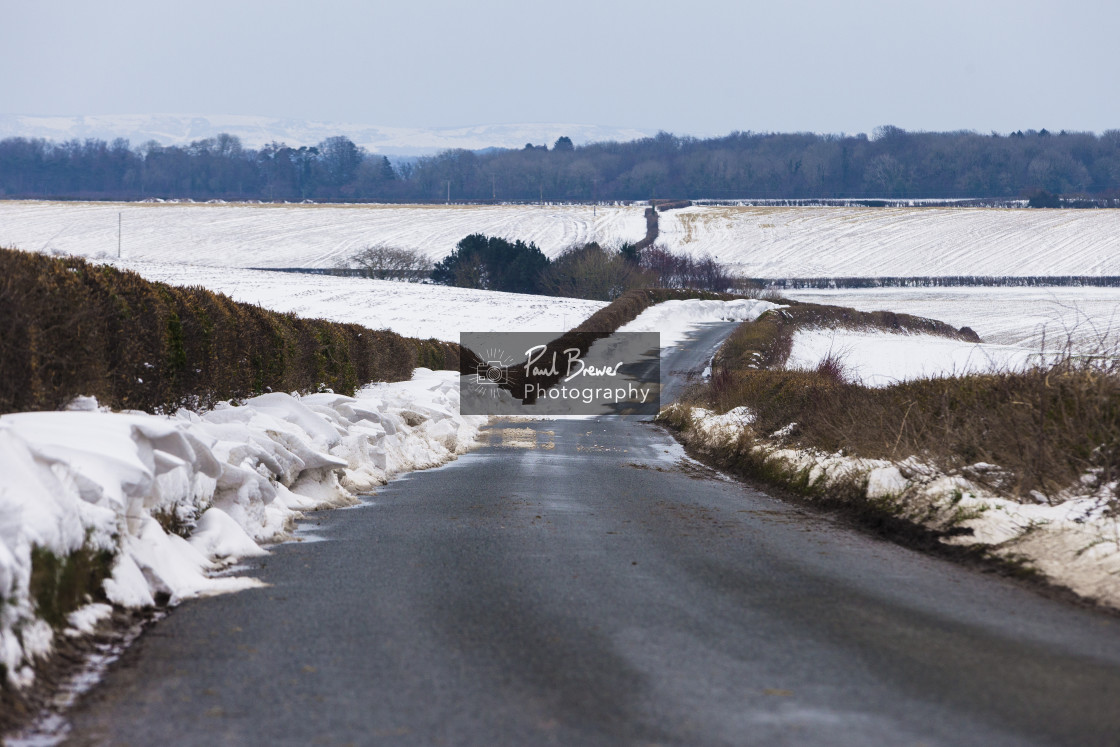 "North Dorset Road in Winter" stock image