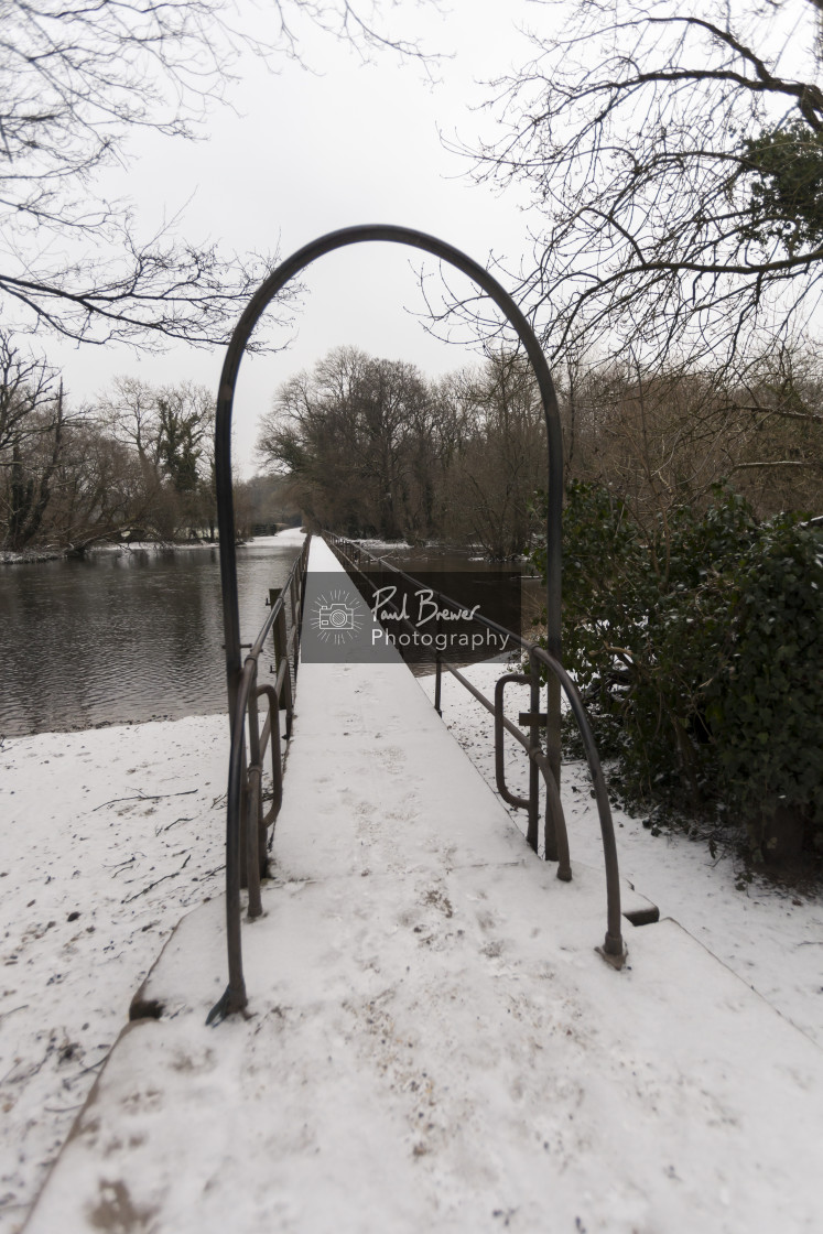 "Longbridge Moreton covered in snow" stock image