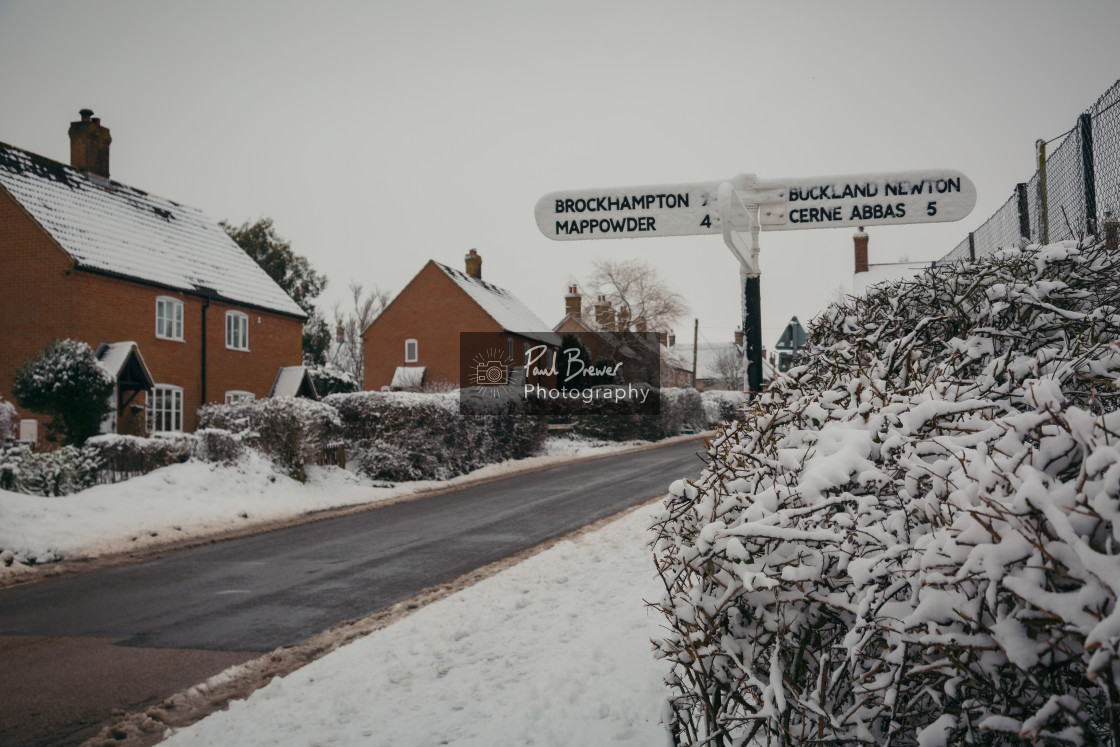 "Buckland Newton Signpost" stock image