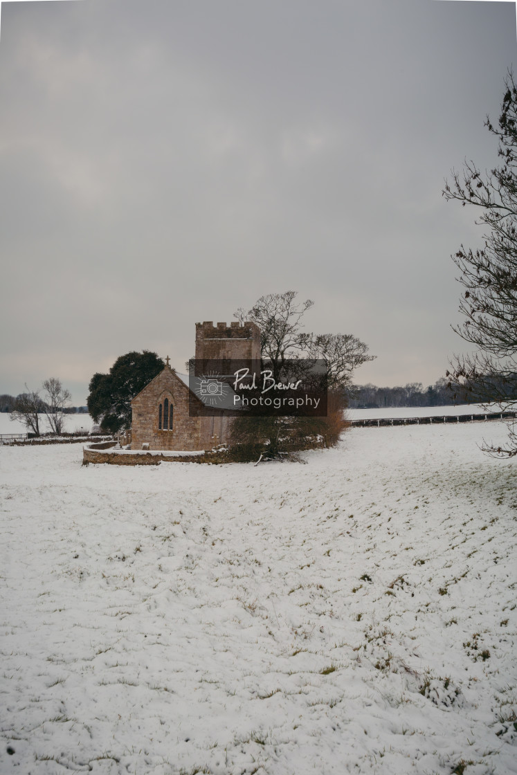 "Whitcombe Church in Winter" stock image