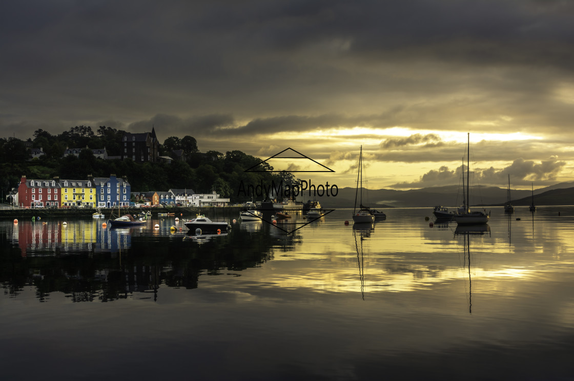 "Sunrise at Tobermory" stock image