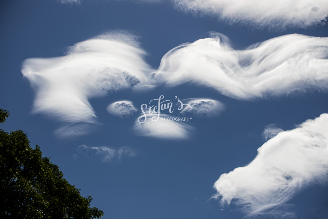 "Wispy Cloud Formations by the Tegernsee" stock image