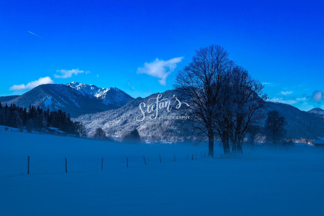"Winter landscape with fog" by Stefan Schweihofer - £10.00 "Winter landscape with fog" stock image