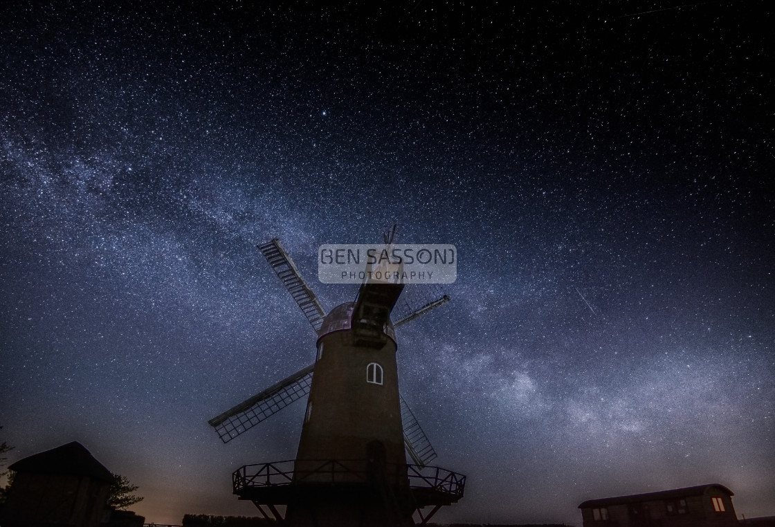 "Wilton Windmill under the Milky Way, Wiltshire, UK" stock image