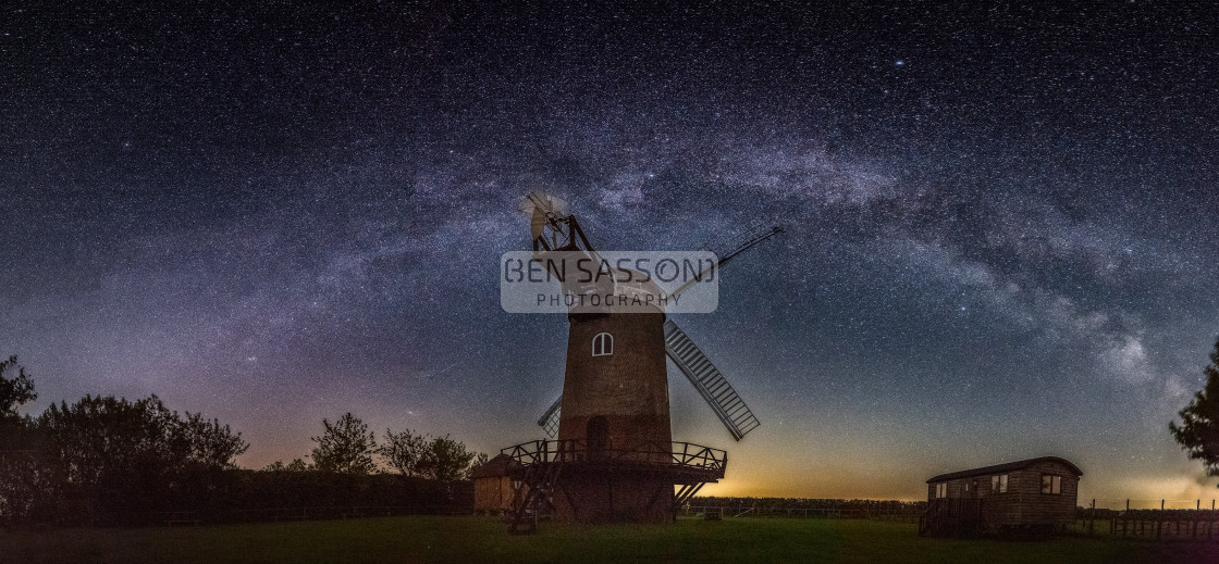 "Wilton Windmill under the Milky Way, Wiltshire, UK" stock image