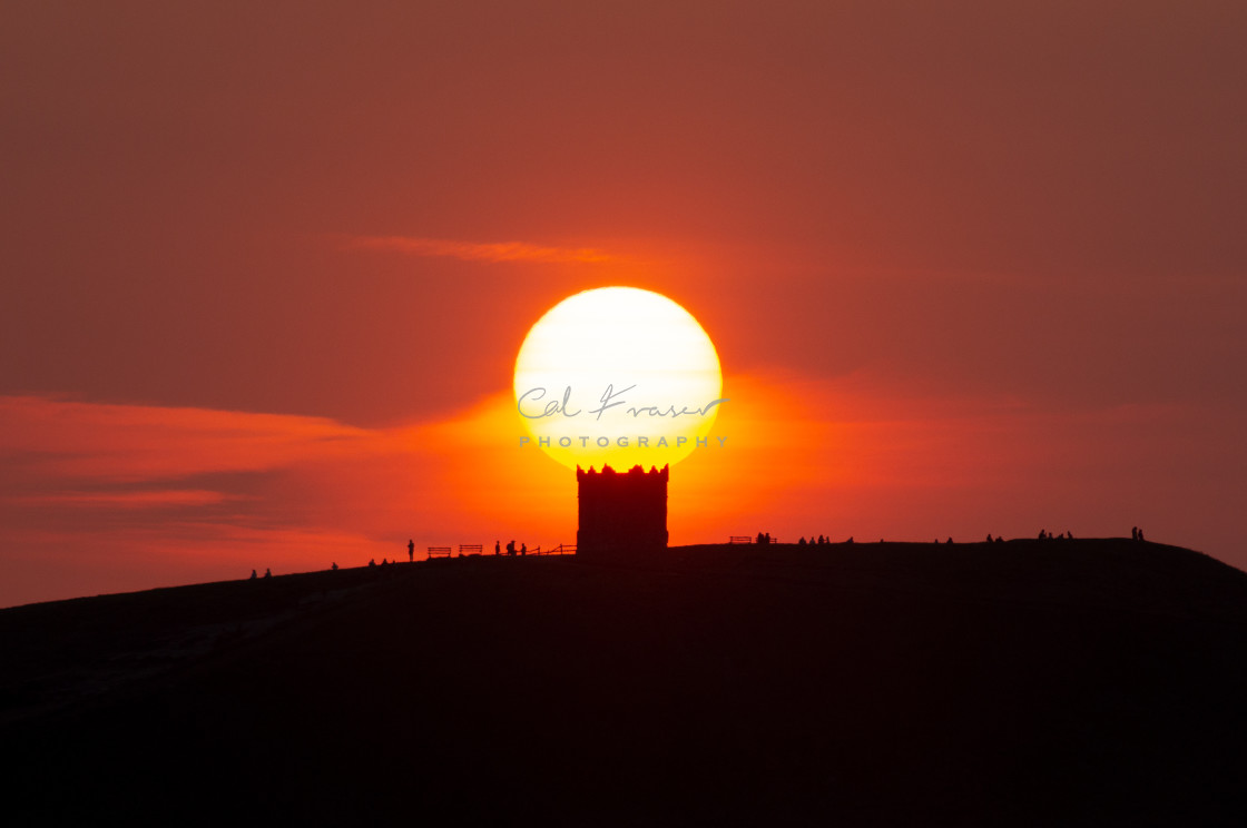 "Crown Jewel - Rivington Pike Sunset" stock image