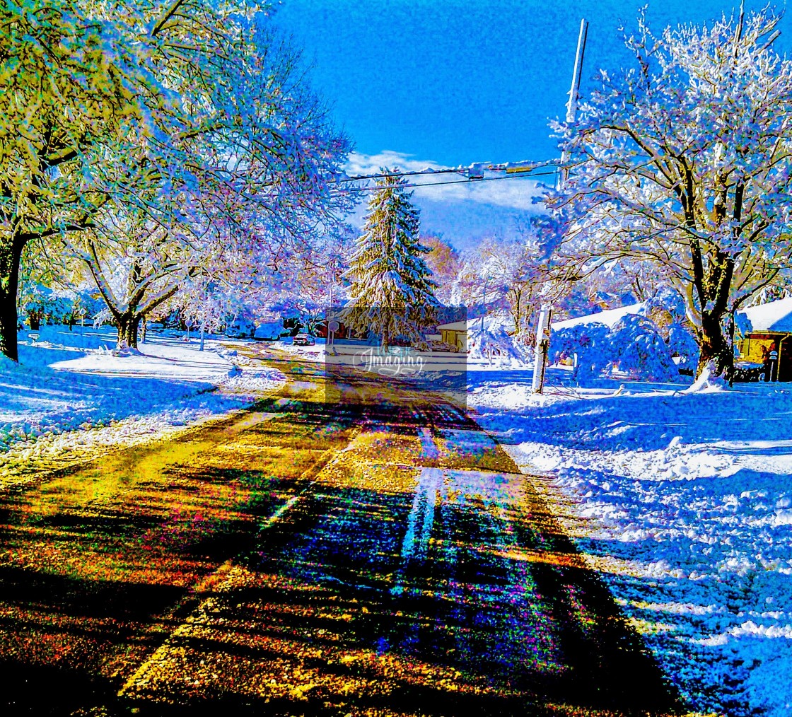 "Snowy road" stock image