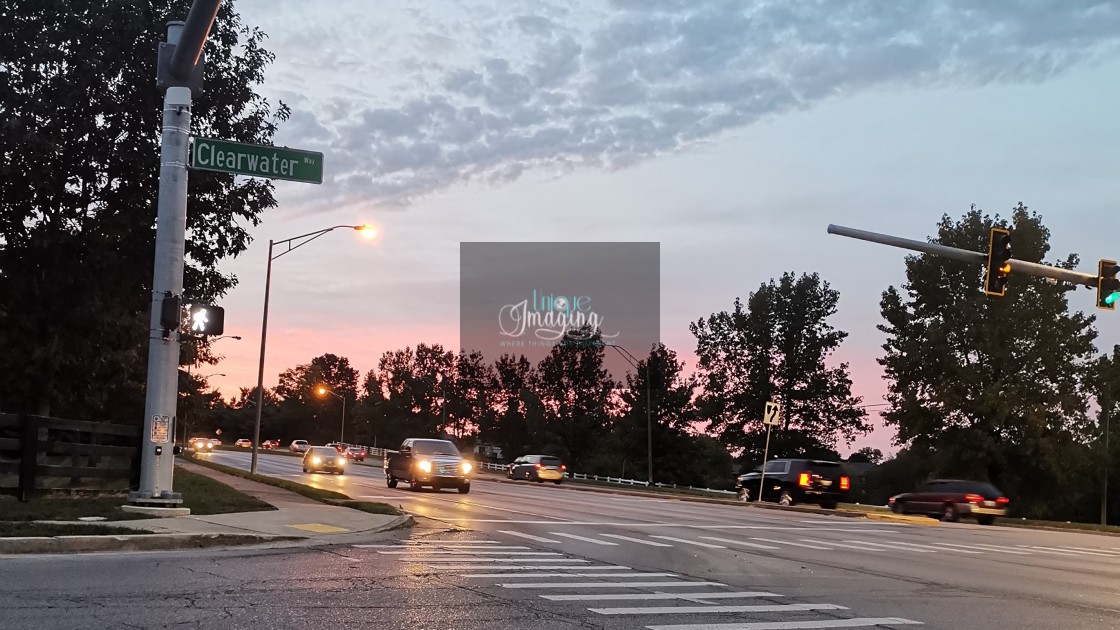 "A sunset at rushhour" stock image