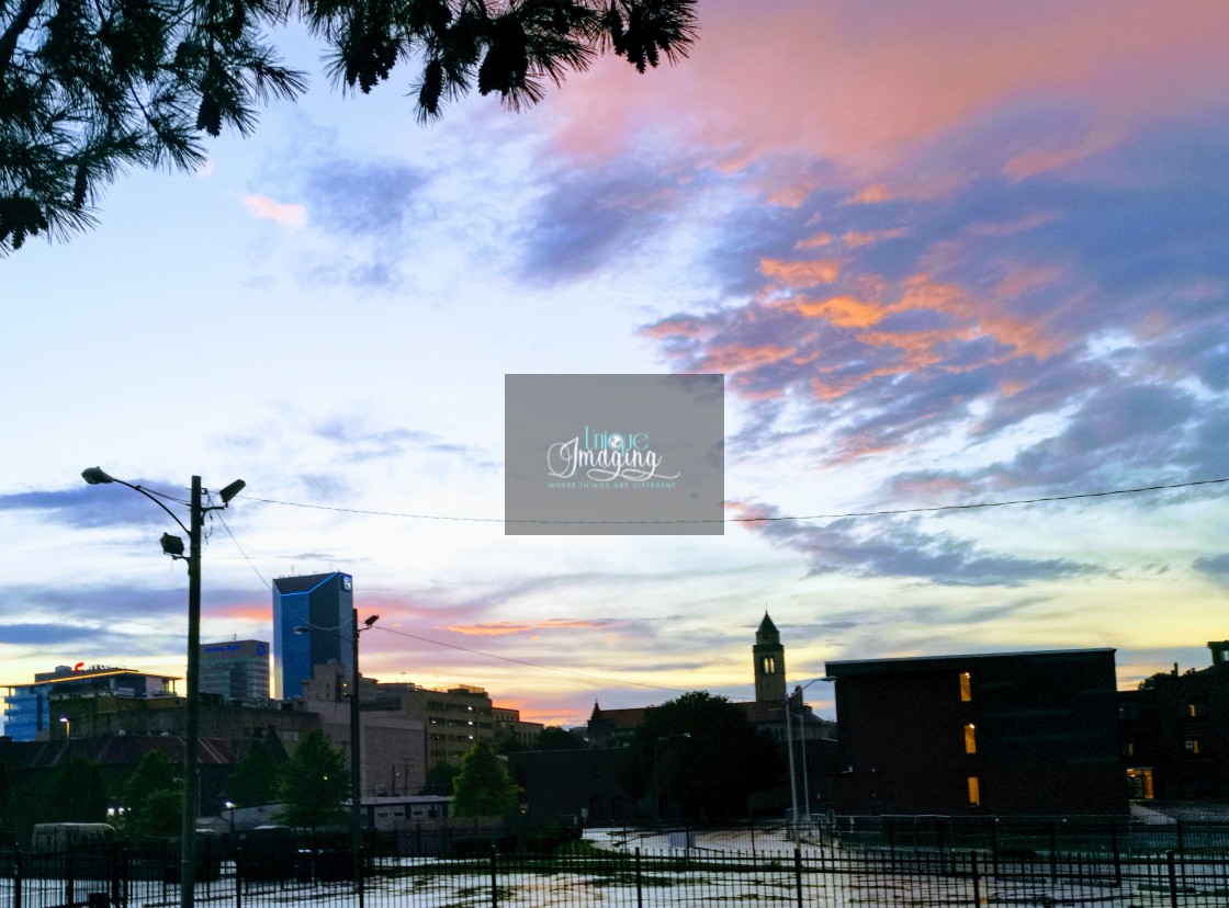 "Sunset in the city" stock image