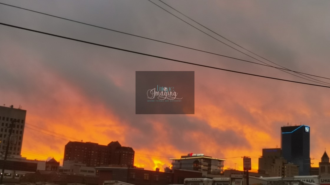 "Orangy Sunset" by Dennis Thorpe - $12.05 "Orangy Sunset" stock image
