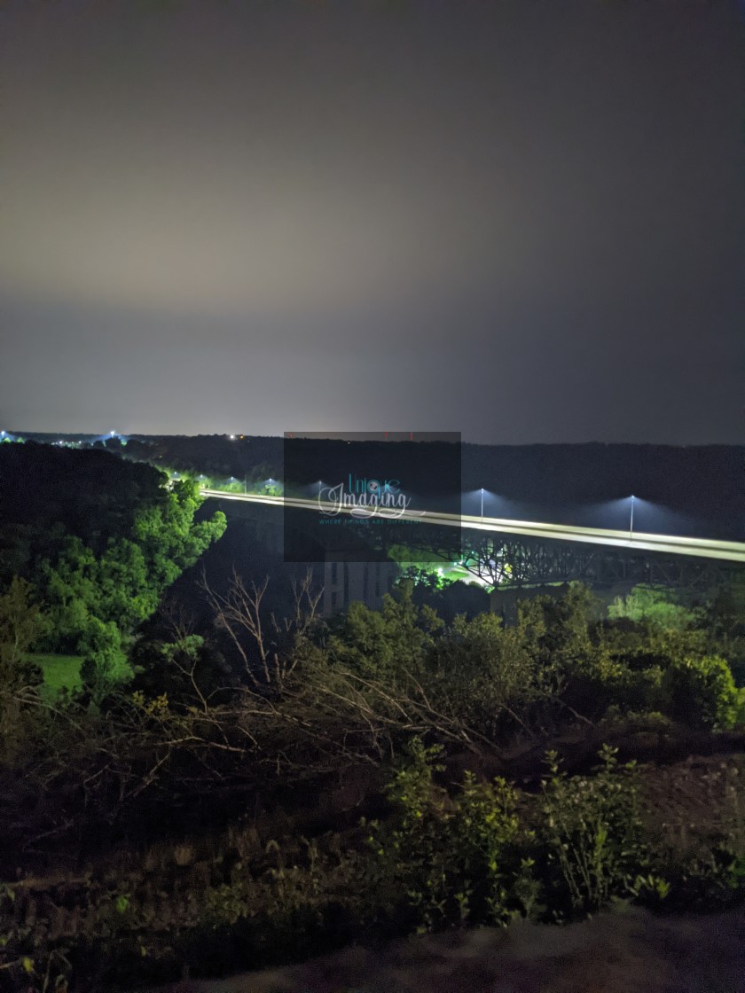 "Clays Ferry Overlook at Night 2" stock image