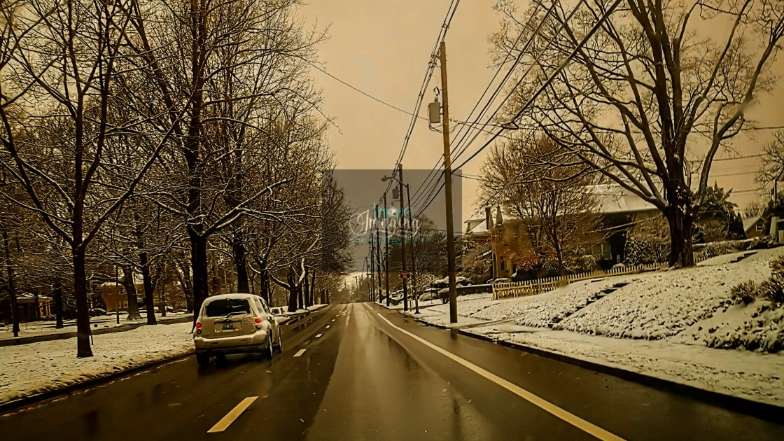 "Winter Drive" by Dennis Thorpe - $18.93 "Winter Drive" stock image