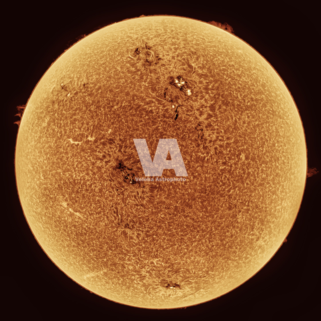 "Solar disc in Ha" stock image