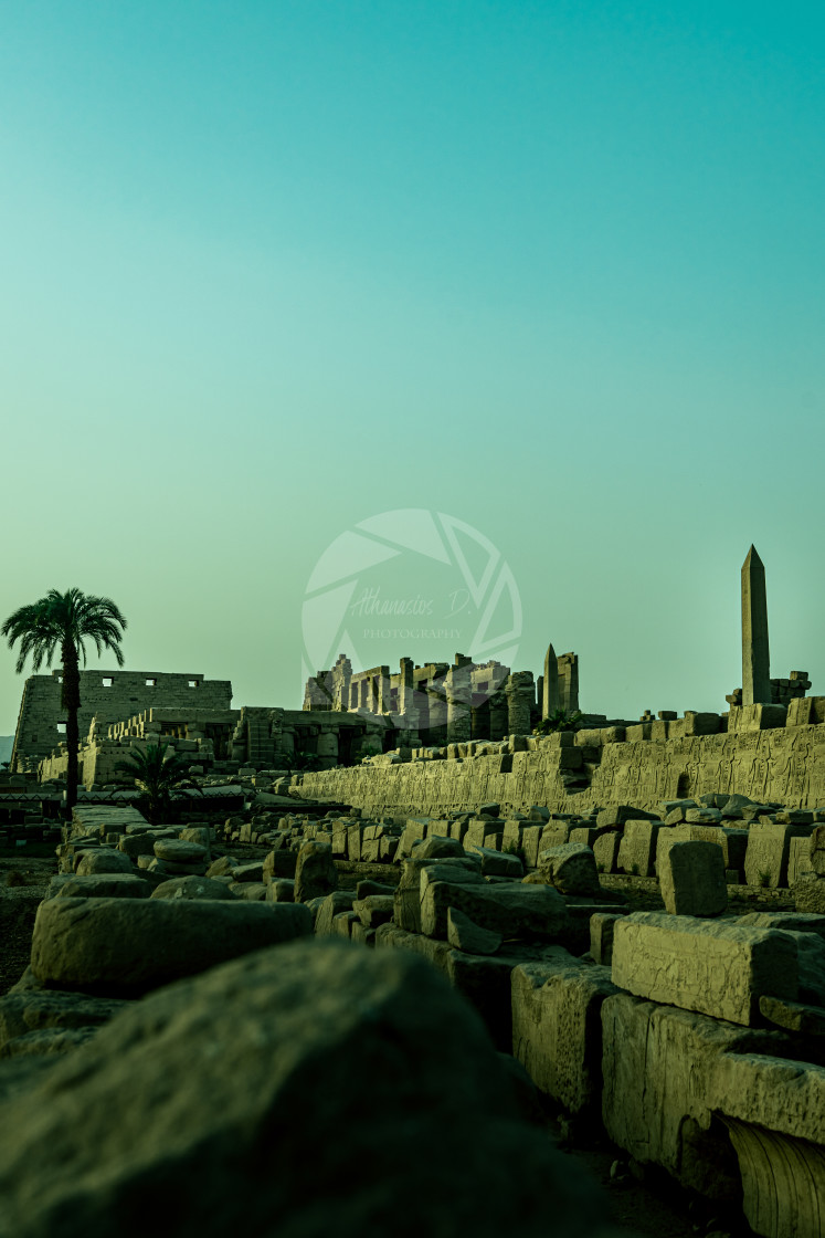 "Landmarks in Luxor Egypt. The karnak temple oustisde Luxor, Egypt." stock image