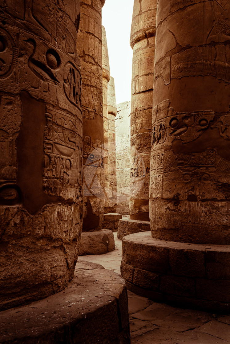 "Landmarks in Luxor Egypt. The karnak temple oustisde Luxor, Egypt." stock image