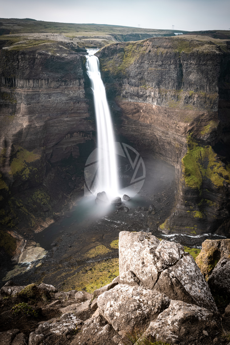 "Haifoss waterfall in Iceland." stock image