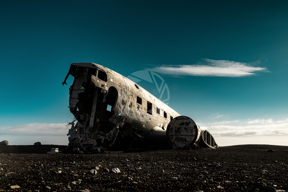 "DC-3 plane wreck in Iceland" stock image