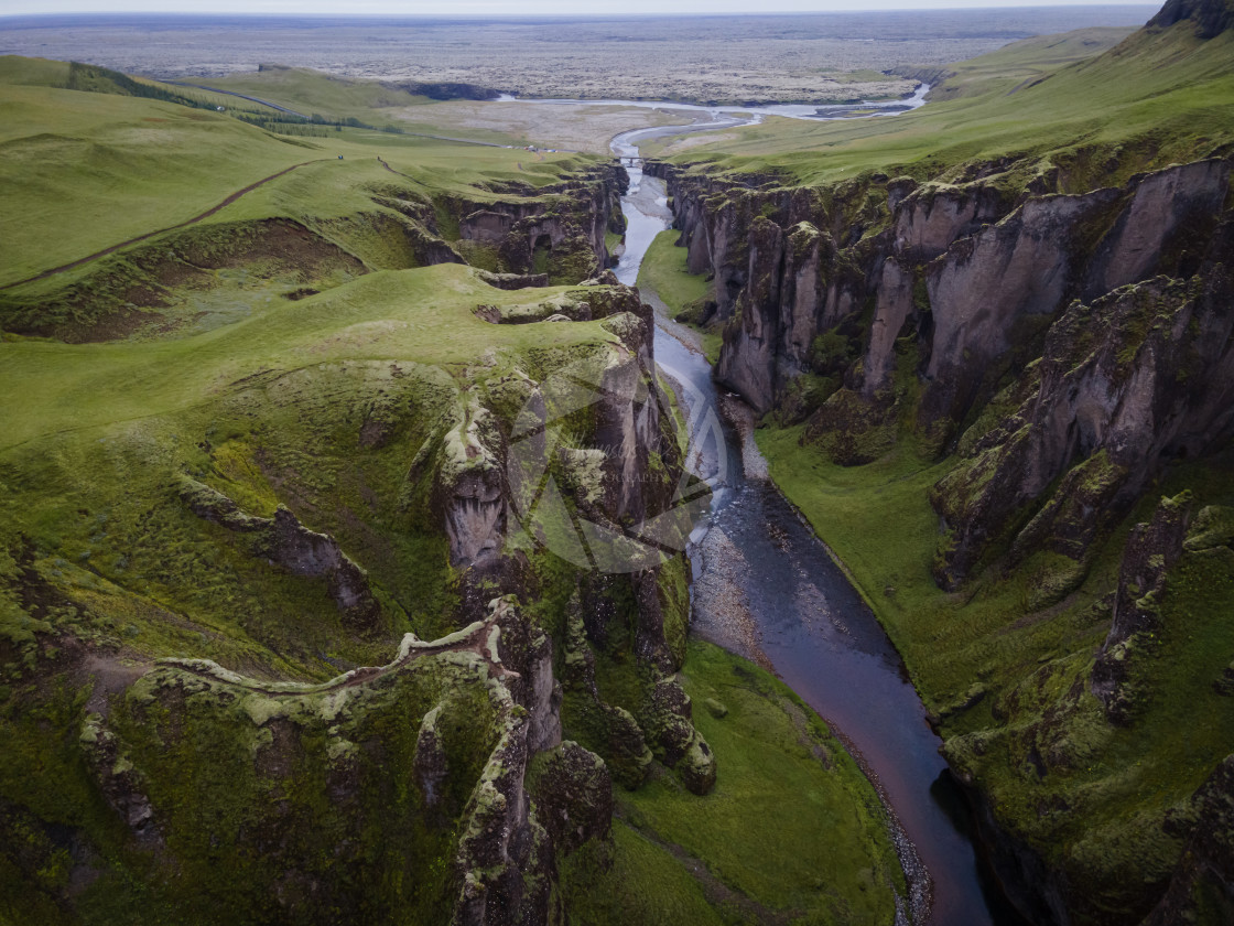 "Fjaðrárgljúfur canyon in Iceland" stock image