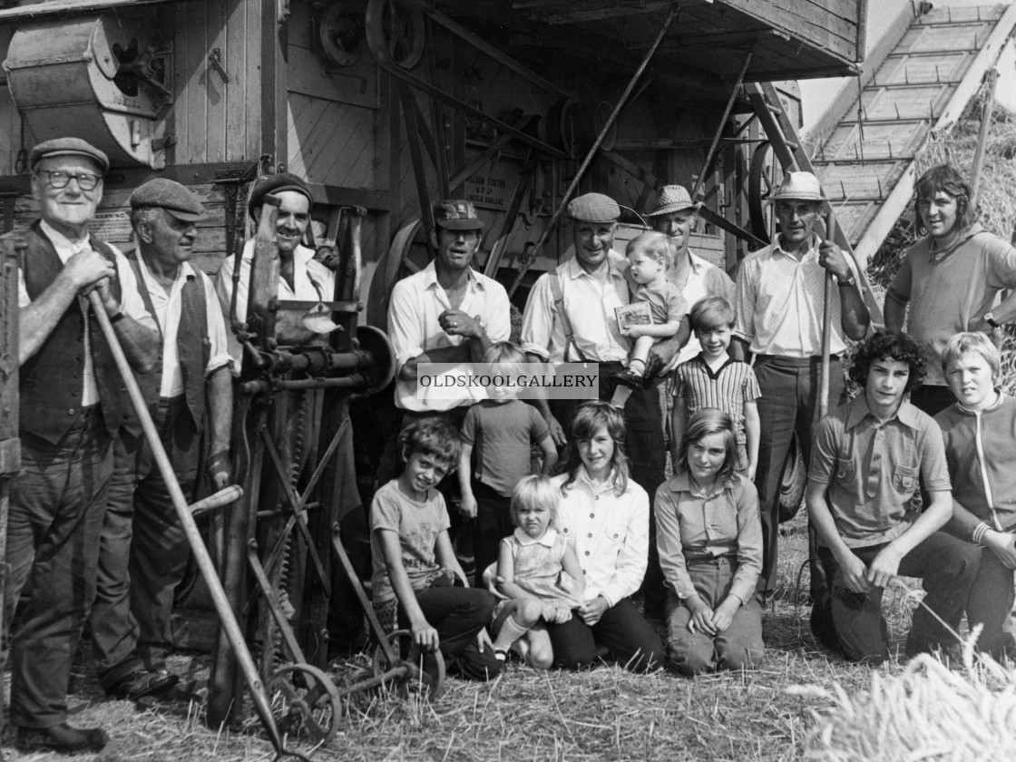 "Threshing Crew at Coates (1970s)" stock image