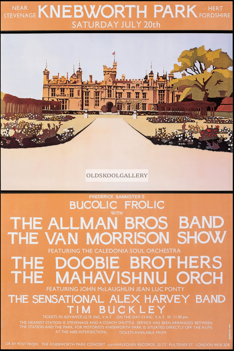 "Van Morrison + Allman Brothers + Sensational Alex Harvey Band + Tim Buckley - Knebworth - 20th July 1974" stock image