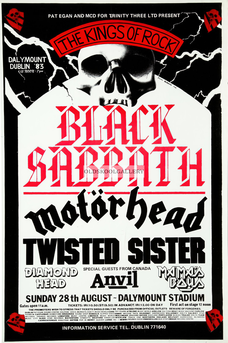 "Black Sabbath + Motorhead + More (Kings of Rock) - Dublin - 28th August 1983" stock image