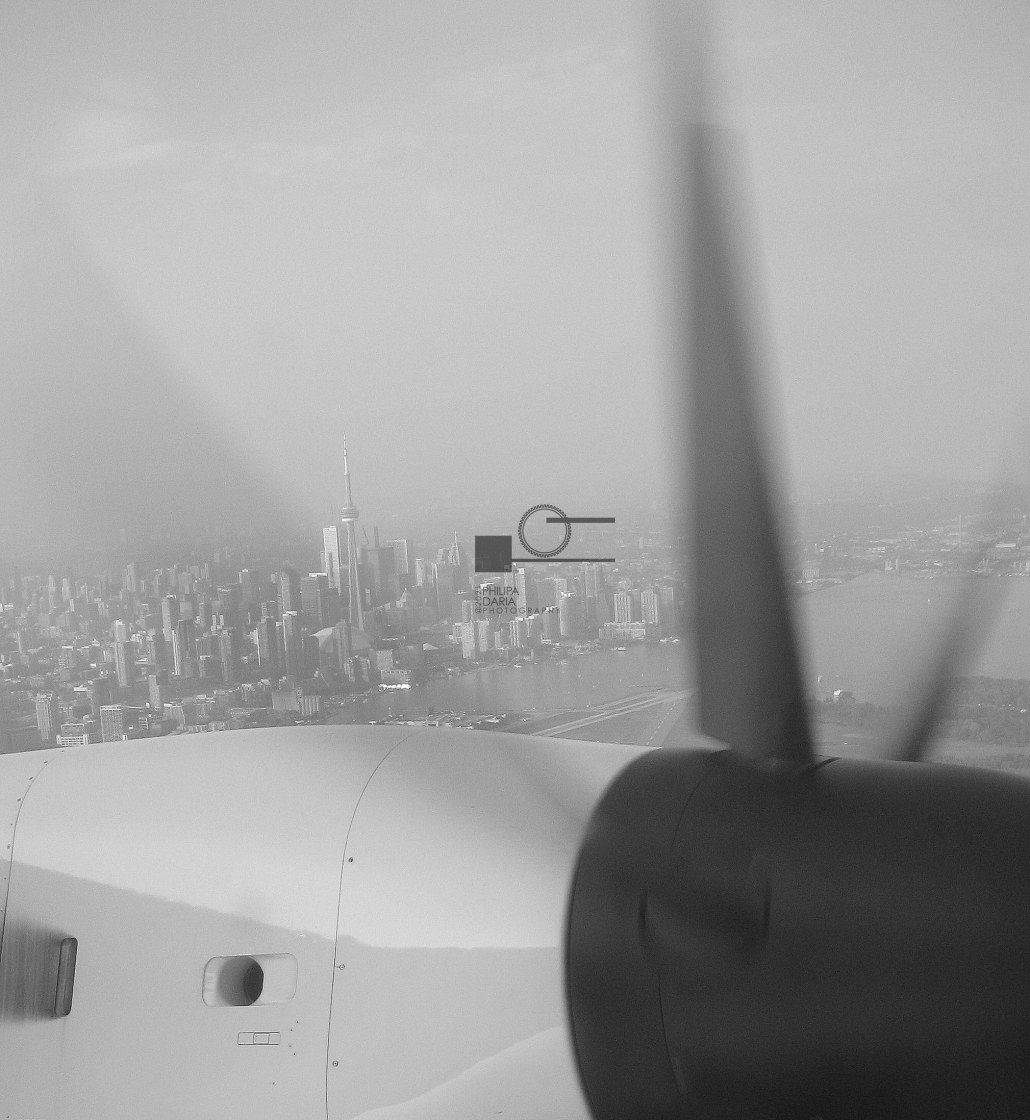 "Toronto skyline and the Dash 8" stock image